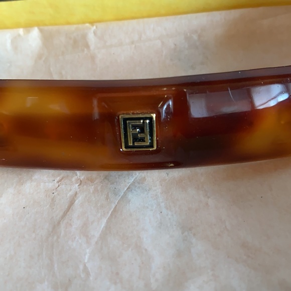 Rare vintage Fendi FF Tortoise Barrette - Picture 4 of 5